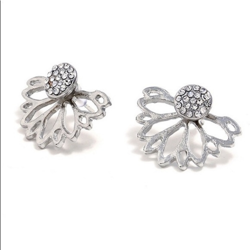 ‼LAST PAIR‼🎉🎊2X HP🎉🎊Silver Lotus Earrings - Picture 2 of 6